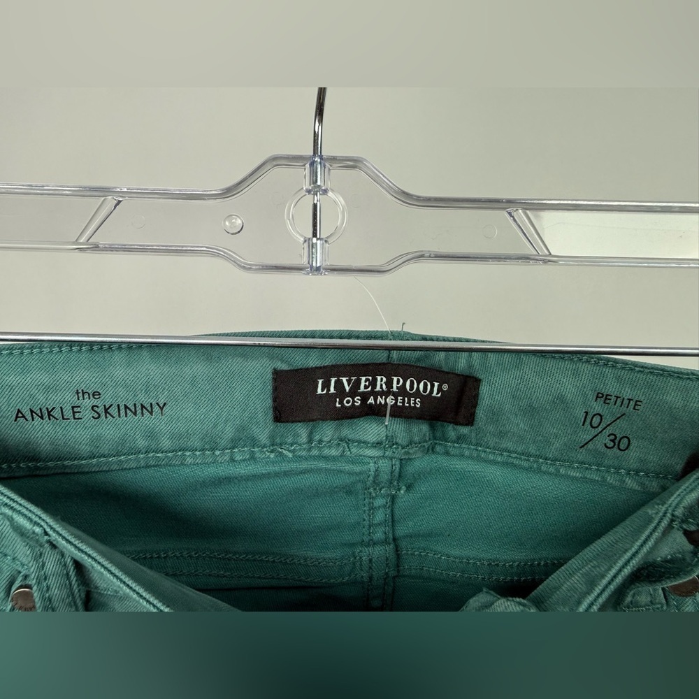 Liverpool LA Ankle Skinny Petite 10/30 Green Stretch Jeans Pants NWT - Picture 4 of 6